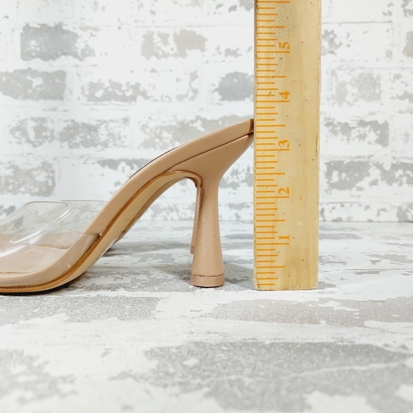 New Steve Madden Elated  Square Toe Clear Slip On Slide Sandals D172 - Picture 2 of 11